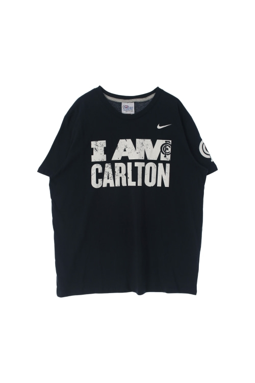 나이키 x AFL (Man - 3XL) 코튼 스우시 로고 CARLTON FC 크루넥 반팔 티셔츠