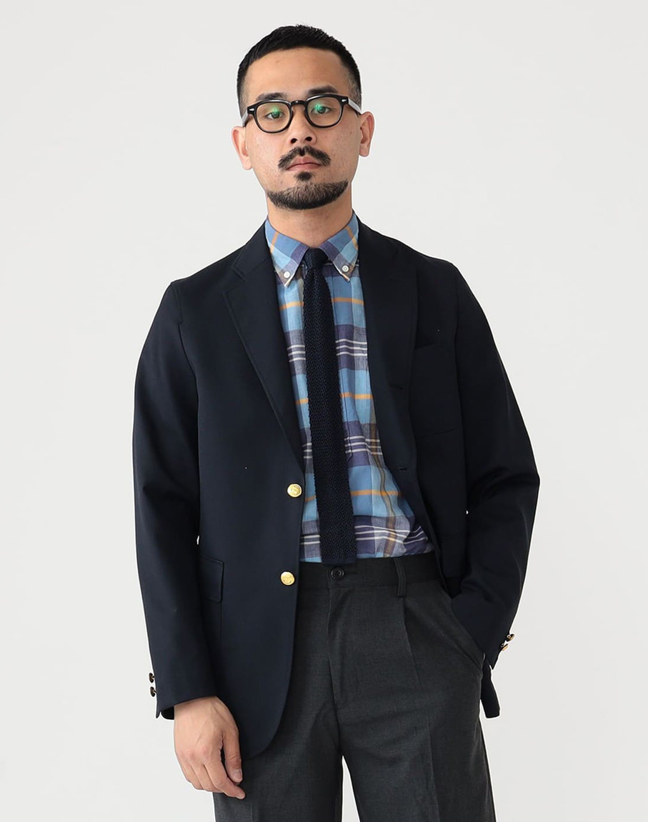 BEAMS+ Codura&amp;Combat Wool Gold Button Dark Navy 3B Jacket