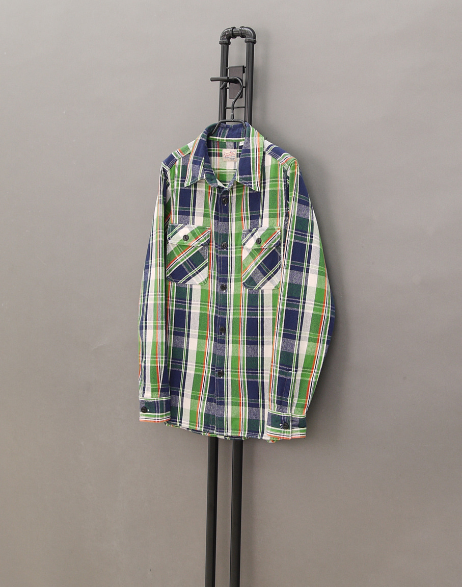 HOUSTON JPN Heavy Cotton Check Work Shirts