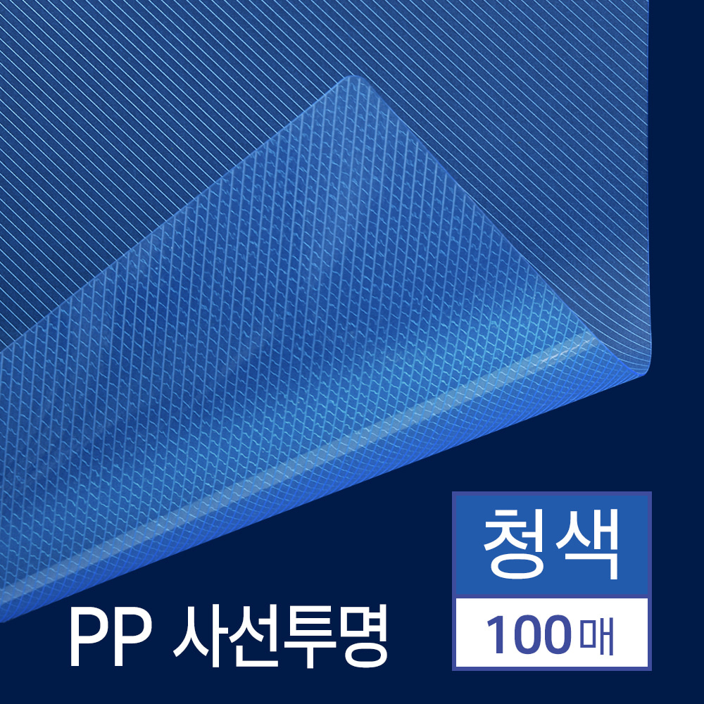 PP표지 사선투명 100매 [A4/청색/0.5mm]