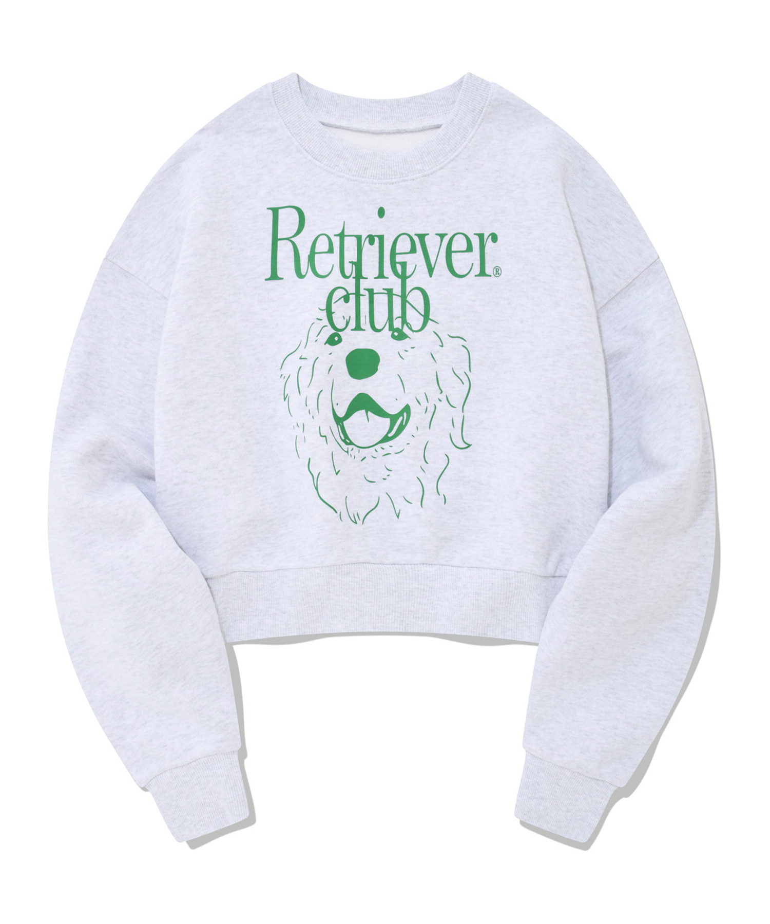 LAUGHING RETRIEVER CROP CREWNECK [GREEN]