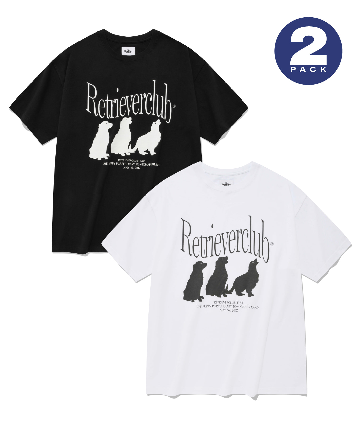 2-PACK SILHOUETTE RETRIEVER SHORT SLEEVE [WHITE/BLACK]