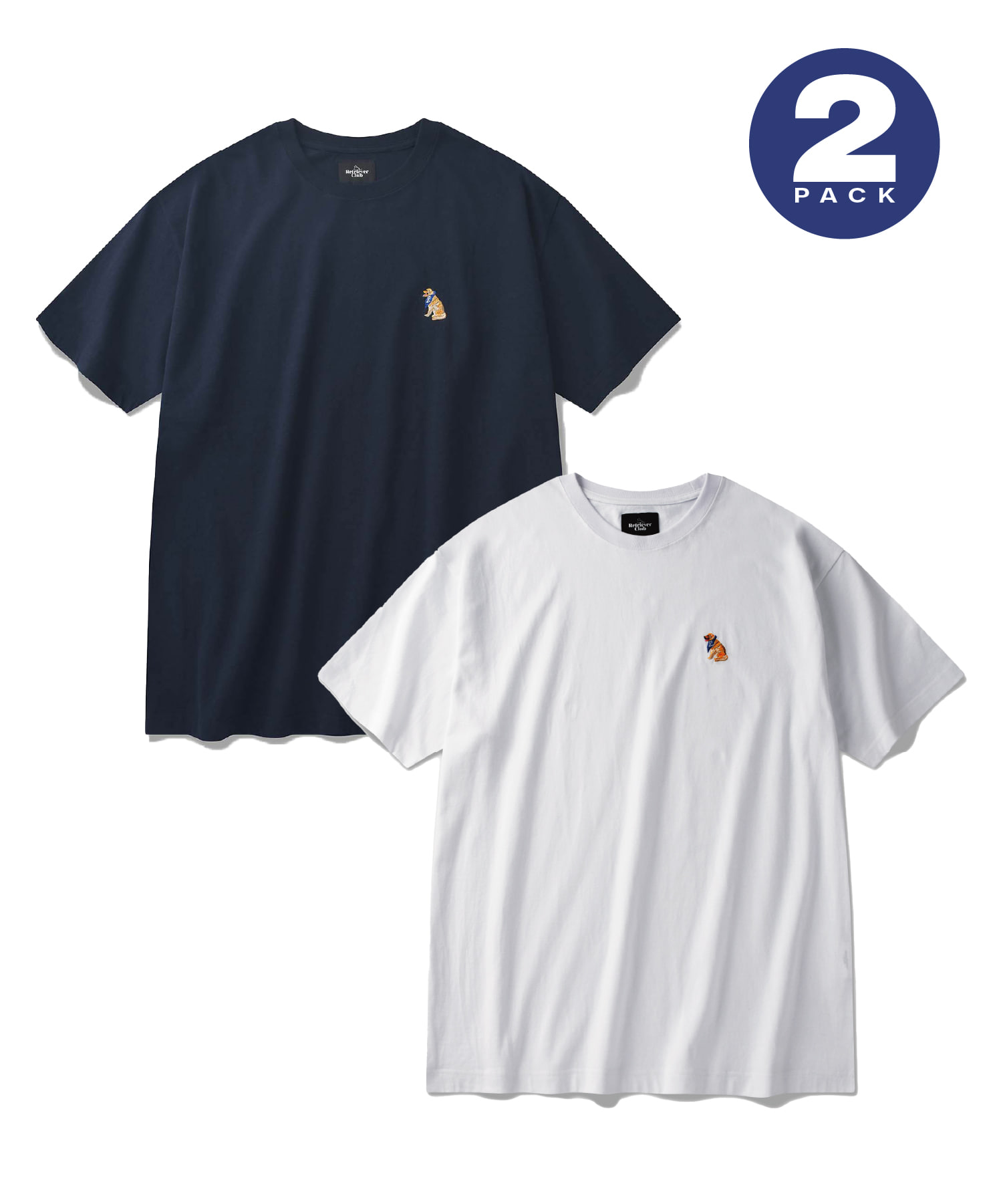 2-PACK SMALL RETRIEVER SHORT SLEEVE [WHITE / NAVY]