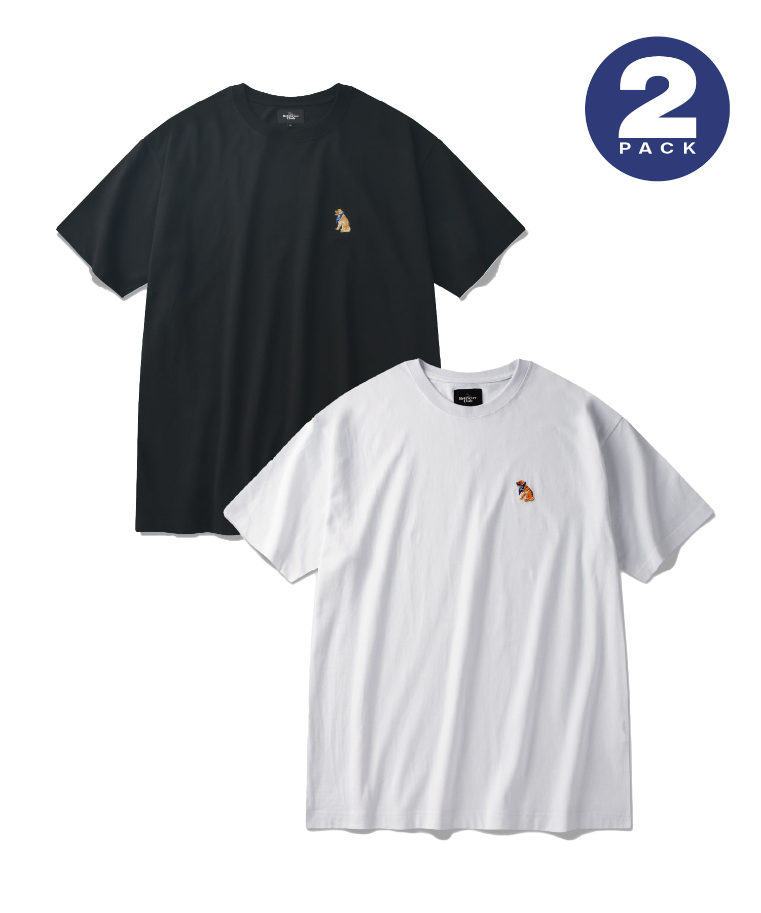 2-PACK SMALL RETRIEVER SHORT SLEEVE [WHITE / BLACK]