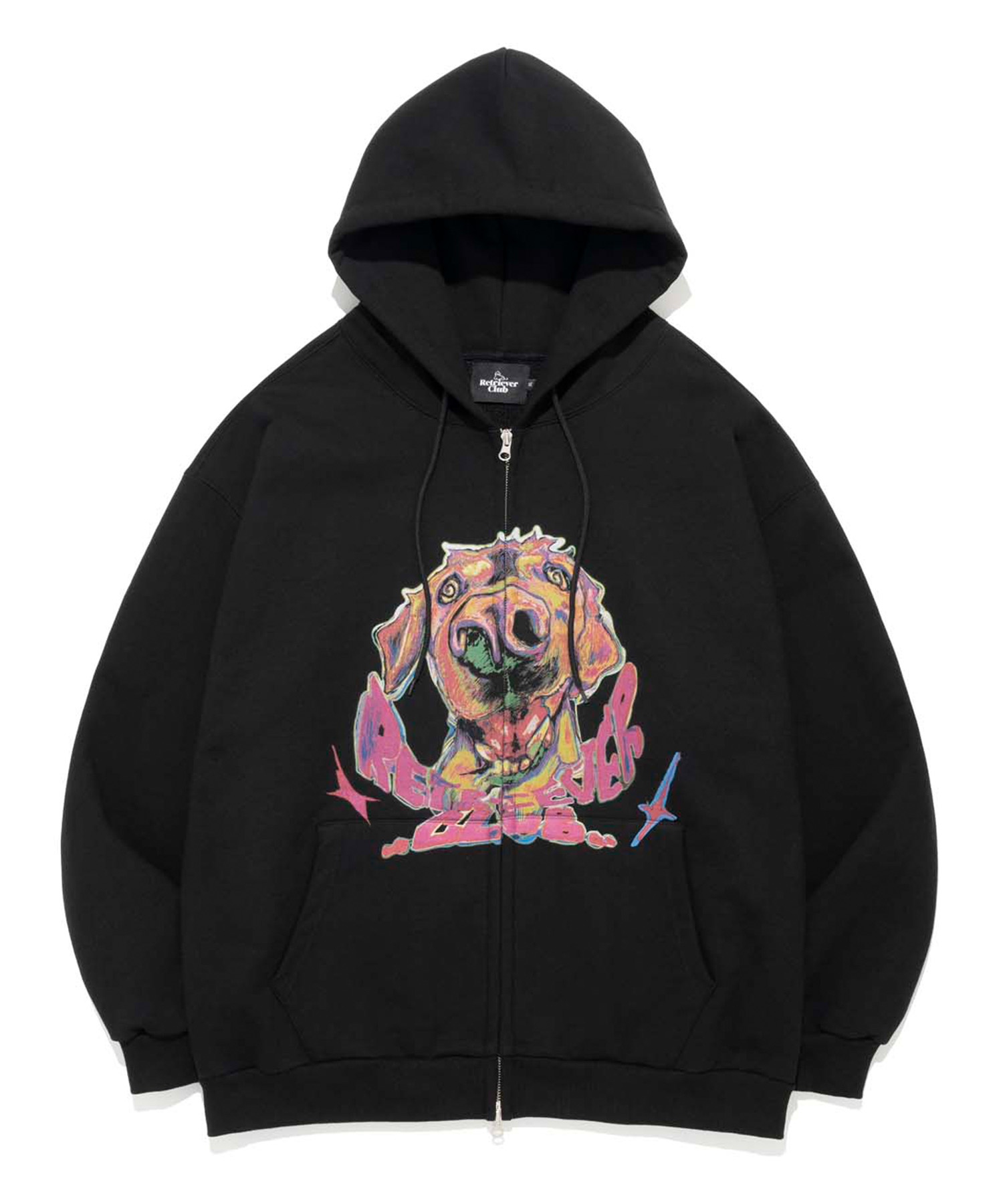 HEATING DOG HOOD ZIP UP [BLACK]