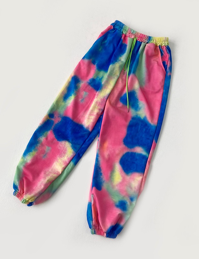 [50%] tie-dye rainbow training jogger pants