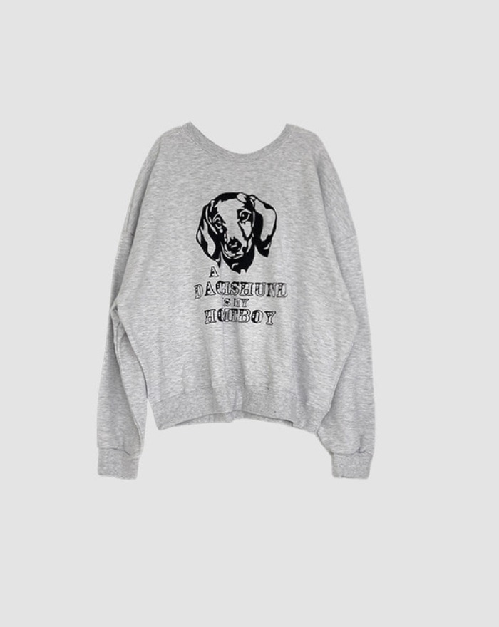 dog vintage printing over sweat shirts