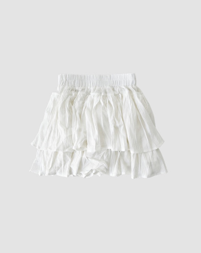 tiered cancan banding mini skirt pants