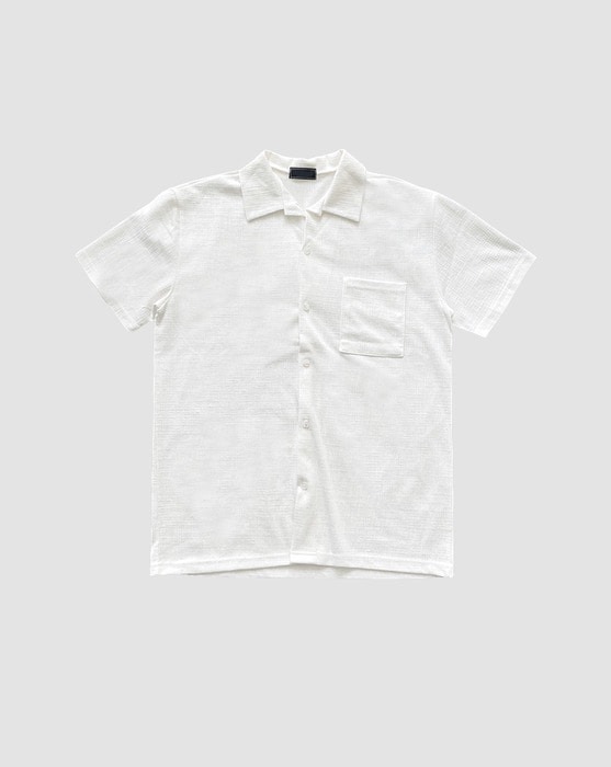 basic over short sleeve collar pocket shirt