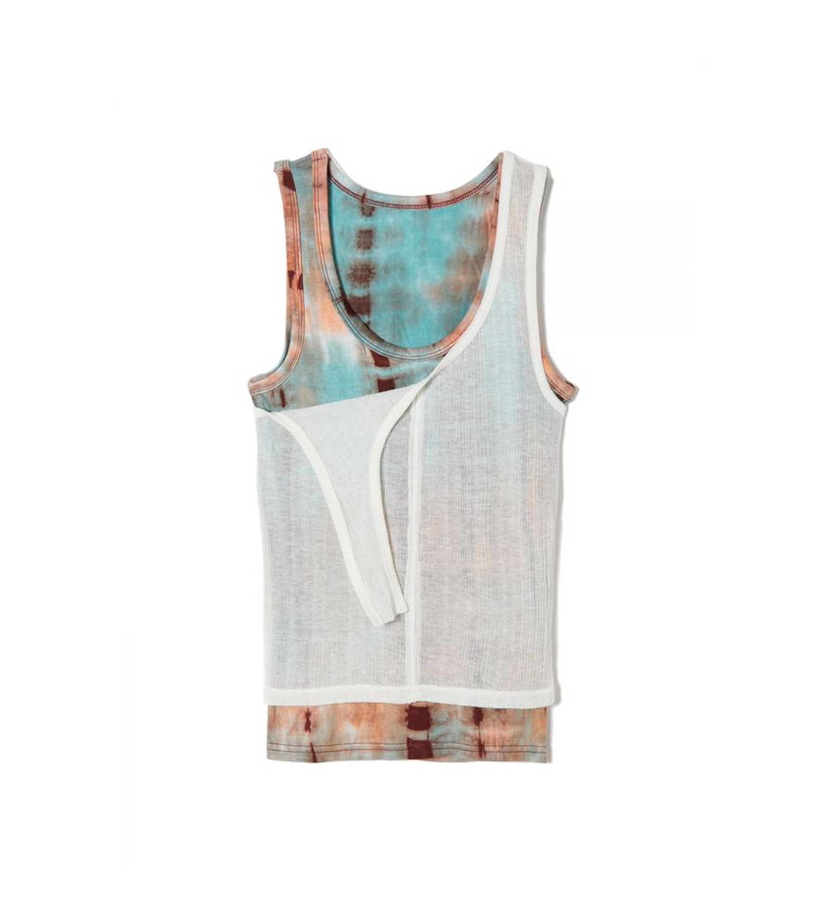 Off Strap Layered Tank Top (White)