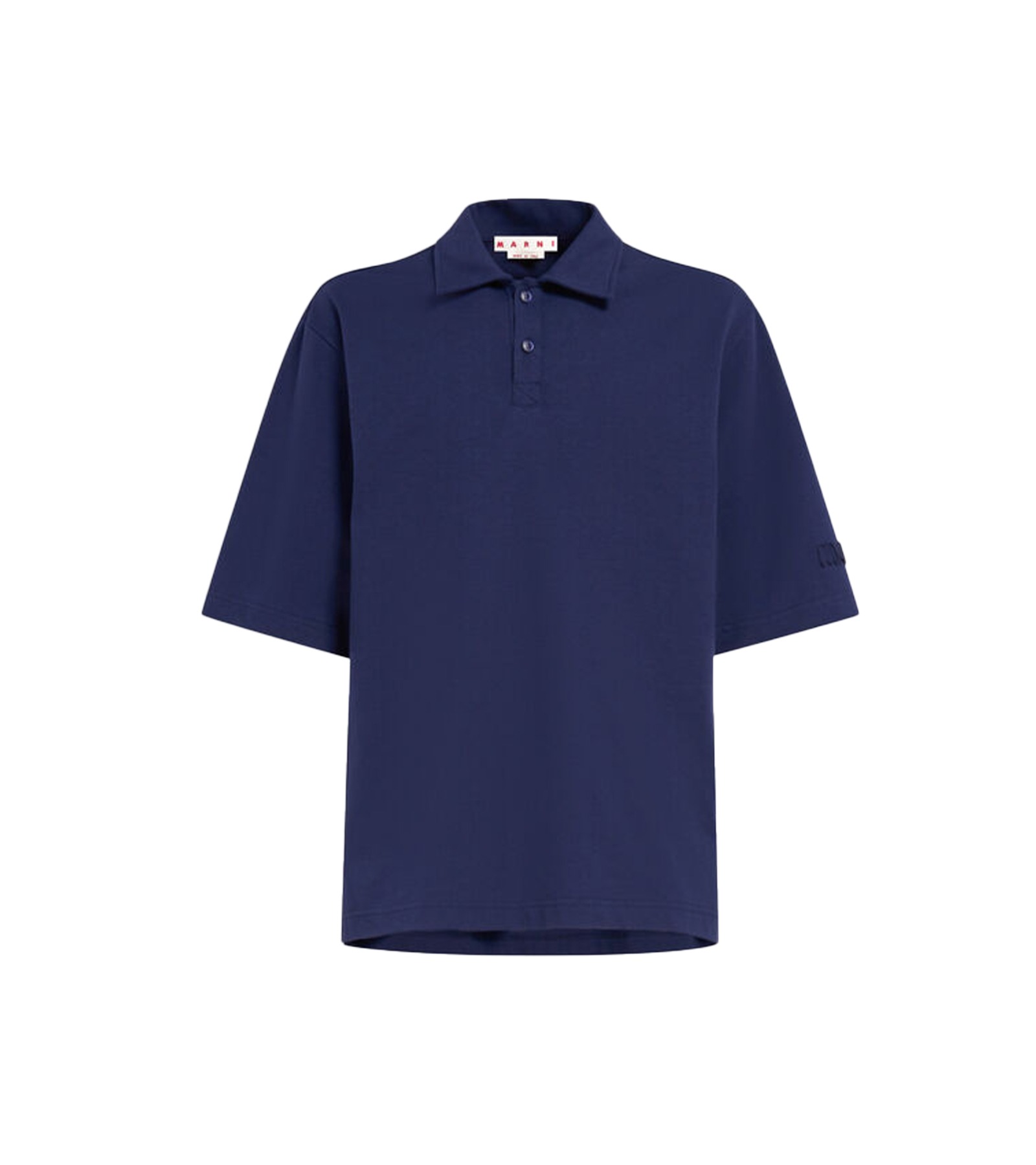 ( M ) Patch Blue Organic Oversized Polo Shirt (Bluemarine)