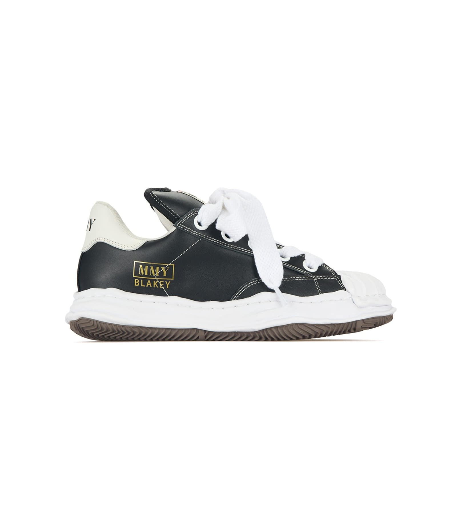 &quot;BLAKEY&quot; OG Sole Leather Low-top Sneaker (Black/White)
