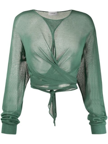 LEMAIRE WRAPOVER SWEATER GREEN