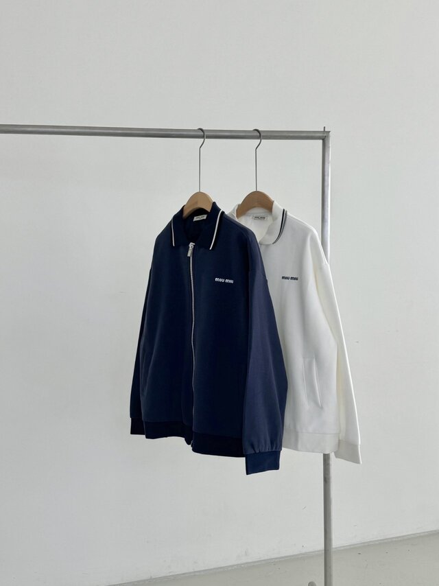 ボンデッドピケ テクニカルジャージー ブルゾンジャケット RS】※高クォリティ(2COLOR)ミウボンデッドピケとテクニカル