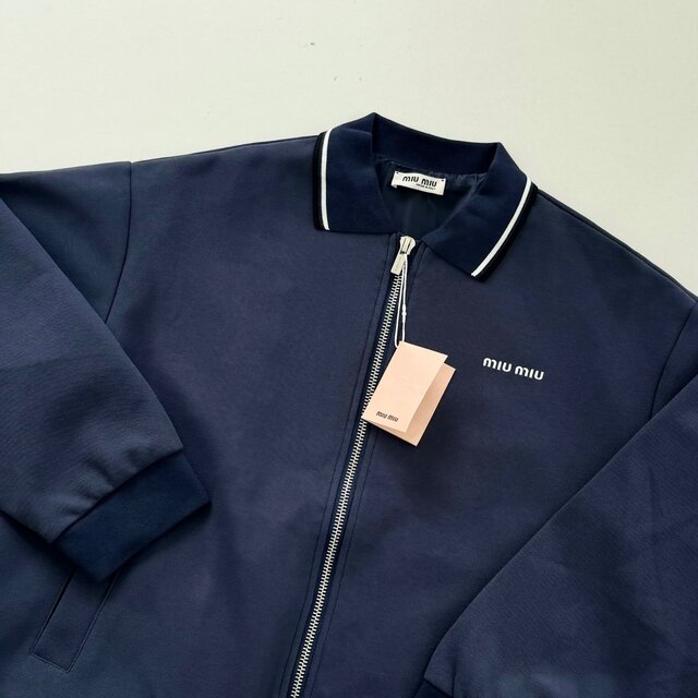 ボンデッドピケ テクニカルジャージー ブルゾンジャケット RS】※高クォリティ(2COLOR)ミウボンデッドピケとテクニカル