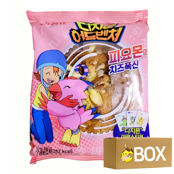 롯데 디지몬빵 피요몬의 치즈폭신 70g X 24봉 1박스