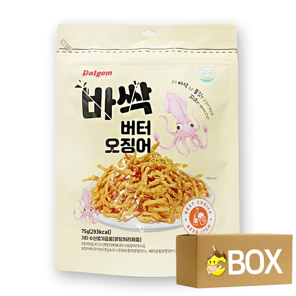 바싹 버터오징어 75g x 12봉 1박스