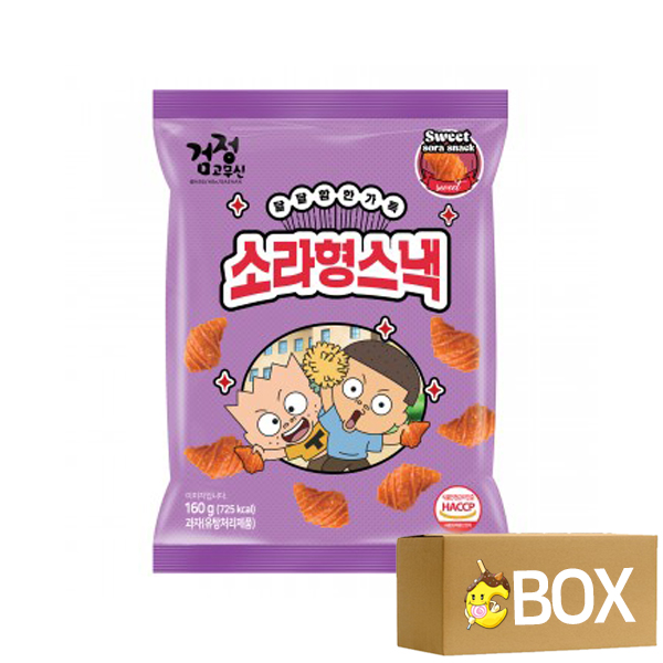 (유통기한 2023-09-23) 검정고무신 소라형스낵 160g X 16개입 1박스