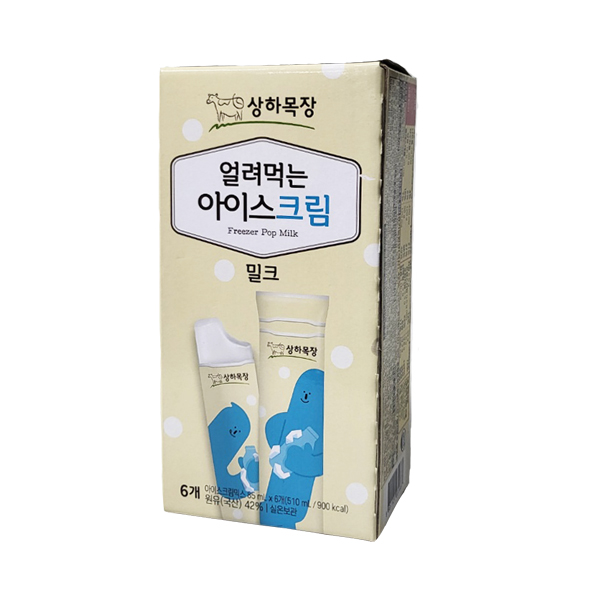 (유통기한 23-11-05) 상하목장 얼려먹는 아이스크림 밀크 85ml X 6개입 1곽