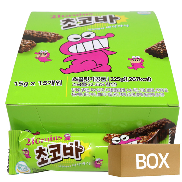 크레용 신짱 초코비21곡초코바15g x 15개 12곽 1박스