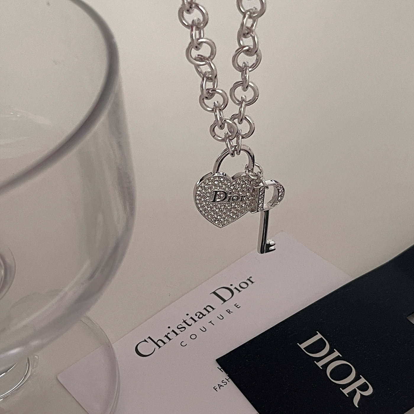 DIOR heart key necklace