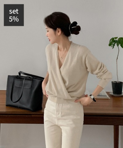 ツーウェイウールラップニット（ウール50％）+ウォームバニラコットンパンツ 韓国ファッション通販 ダルトゥ
