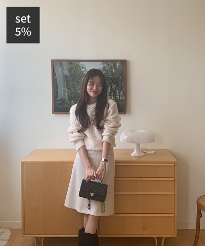 ブランチタイムウールニット+エンバーソンミディスカート 韓国ファッション通販 ダルトゥ