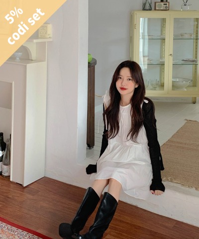 オピュカーディガン+キコリボンワンピース 韓国ファッション通販 ダルトゥ