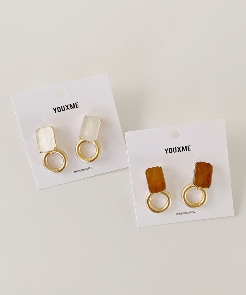 Marble stone ring earrings : [PRODUCT_SUMMARY_DESC]