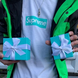 SUPREME X 티파니앤코 콜라보 반팔티셔츠