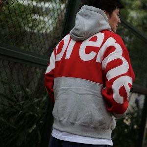 SUPREME 슈프림 23FW 빅로고 후드티셔츠 - 그레이레드