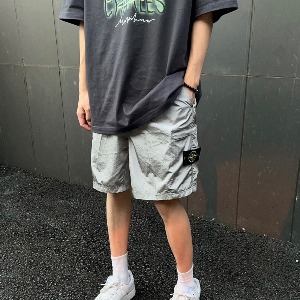 STONE ISLAND 스톤아일랜드 메탈릭 나일론 팬츠