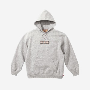 SUPREME X 버버리 23FW 빅로고 후드티셔츠 - 블랙,그레이