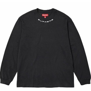 SUPREME 넥로고 프린팅 긴팔티셔츠