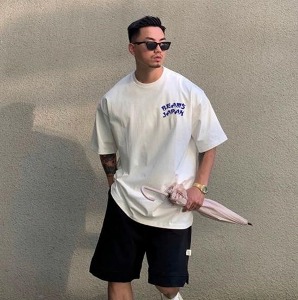 BEAMS JAPAN 빔스 재팬 24SS 드래곤 백로고 반팔티셔츠