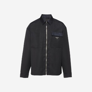 PRADA 프라다 울 앤 리나일론 셔츠 블랙