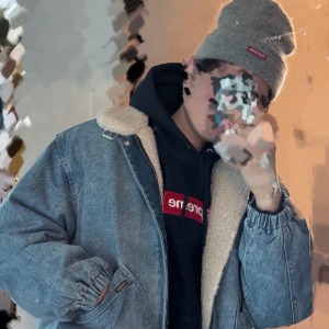 Supreme Faux Shearling Lined Bomber Jacket Denim - 24FW