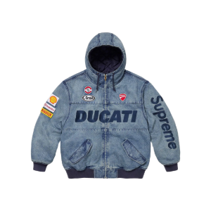 Supreme x Ducati 후디 Denim 패딩자켓