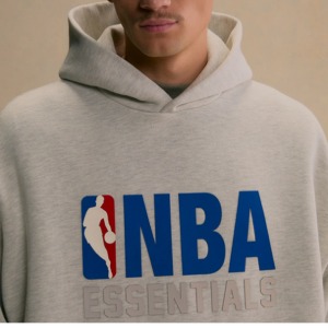 에센셜 x NBA 셋업 후드티셔츠(라이트 헤더, 블랙) - 24FW