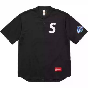 슈프림 S 로고 베이스볼 헨리 반팔티셔츠 - 24FW