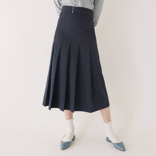 루흠 PLEATS LONG SK(NAVY)