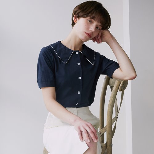 루흠 DOROTHY COLLAR SH(NAVY)