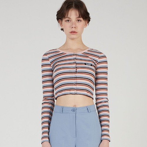 매치글로브 MG0S STRIPE CROP CARDIGAN(PINK)