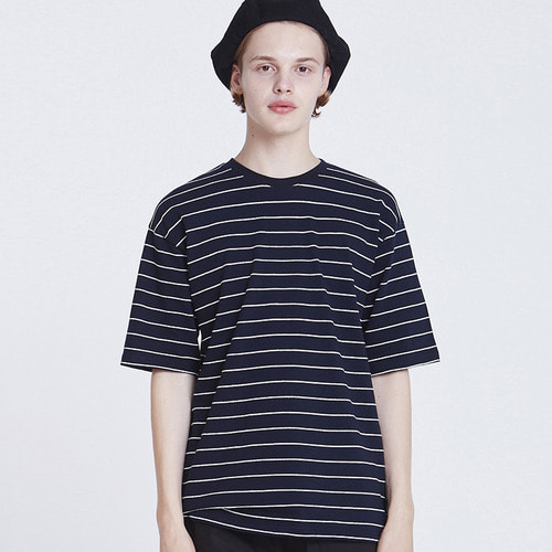 트라이투톡 T38S STRIPE HALF TEE_NAVY,DCL스토어,TRY TO TALK (man)