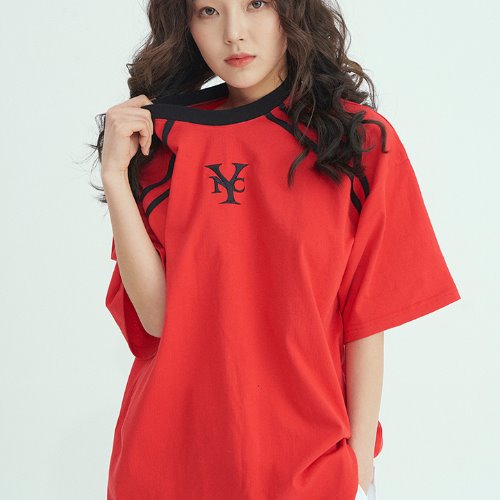 와이낫씨 Line Half T(RED),DCL스토어,Y-NOTC(Unisex)