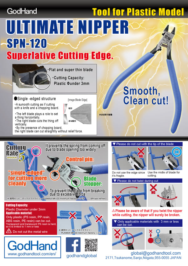 Amazon.com: GodHand Ultimate Nipper 5.0 GH-SPN-120 Hobby Tool : Tools &  Home Improvement