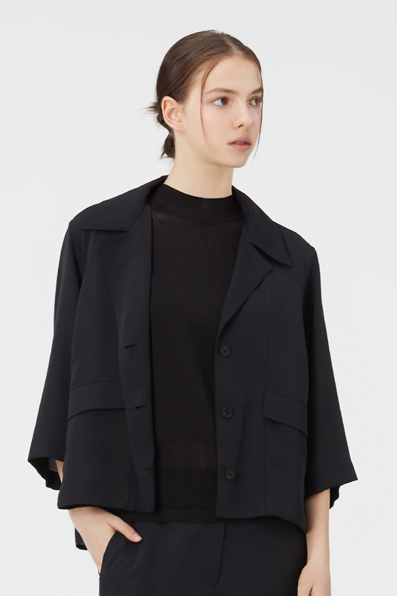 VERITAS THREE BUTTON JACKET BLACK