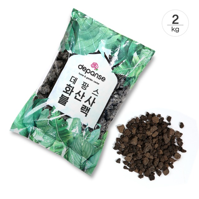 [데팡스] 화산사 블랙 화분 원예 마감재 장식돌 가벼운돌 2kg