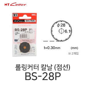 NT커터 BS-28P 롤링커터 점선커터 칼날 2개입 컷터칼