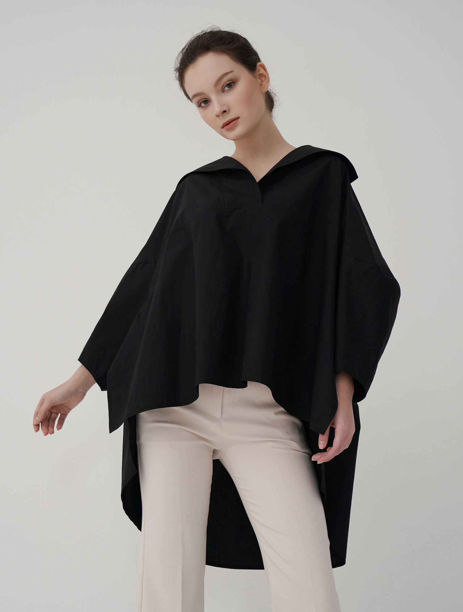 Oversized Collar Blouse_Black